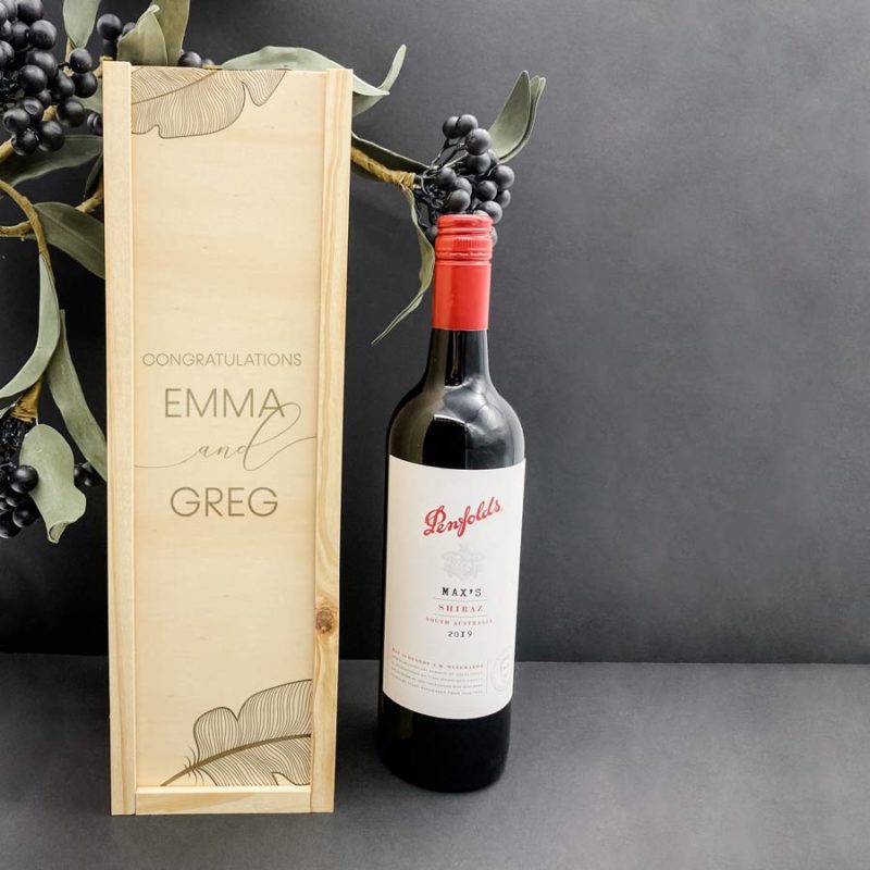 personalised wedding wine gift box