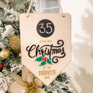 3D Christmas Countdown Plaque