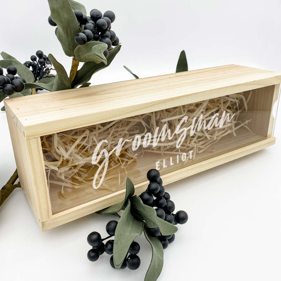 personalised groomsman wine gift box