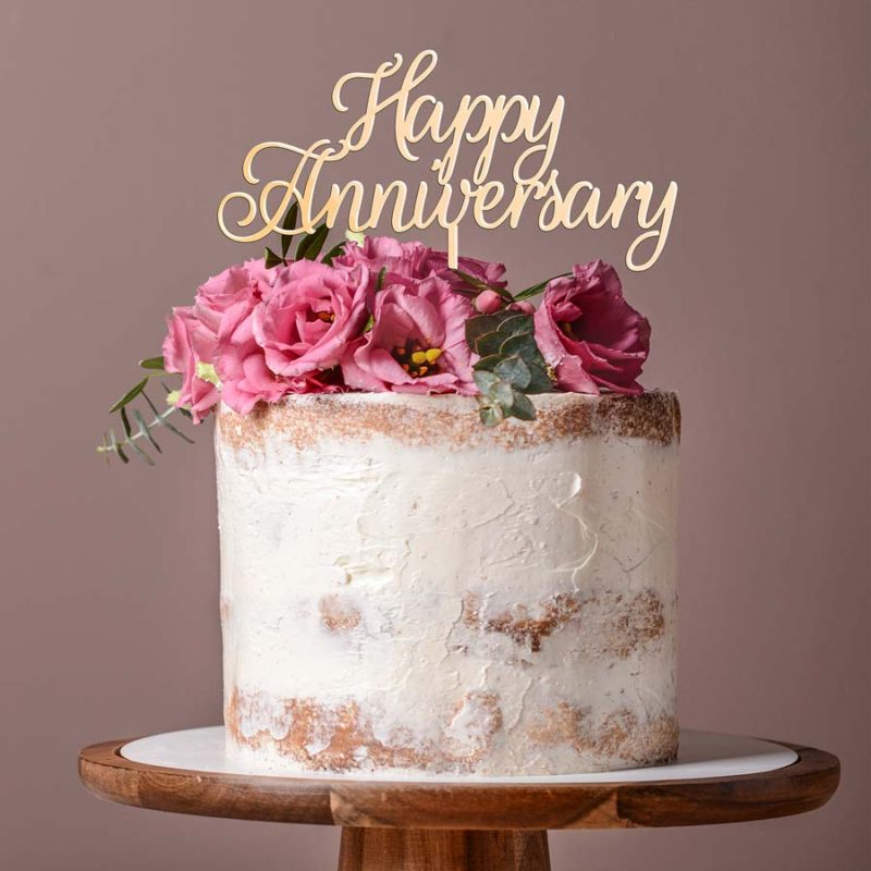 happy anniversary cake topper