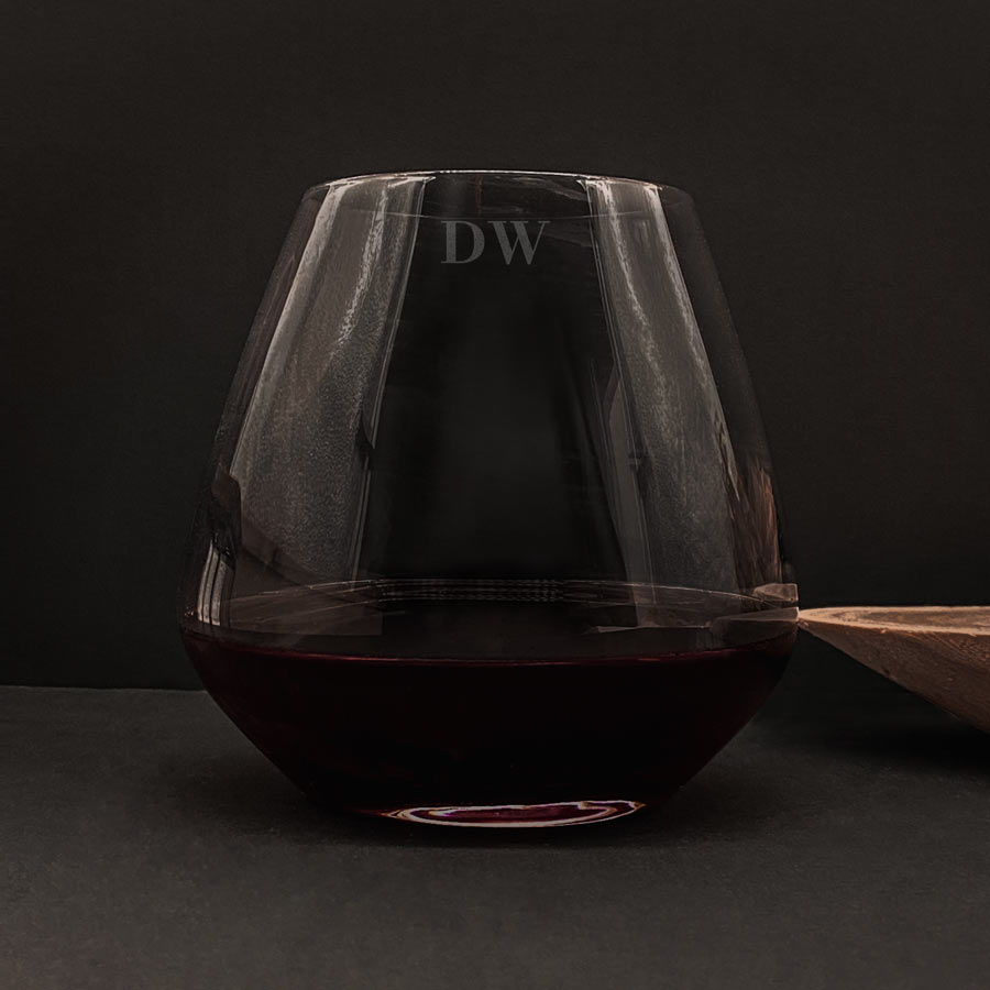 Premium Initials Stemless wine glasses