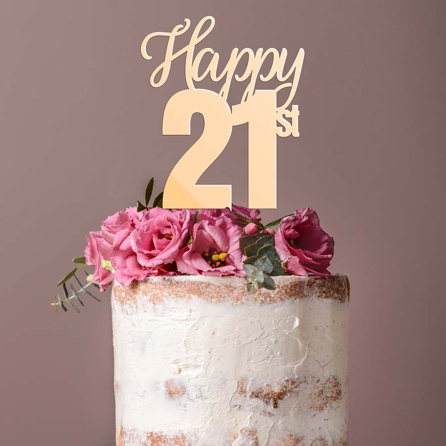 happy birthday 21st cake topper