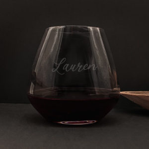 Premium Engraved Stemless Wine Glass 590ml