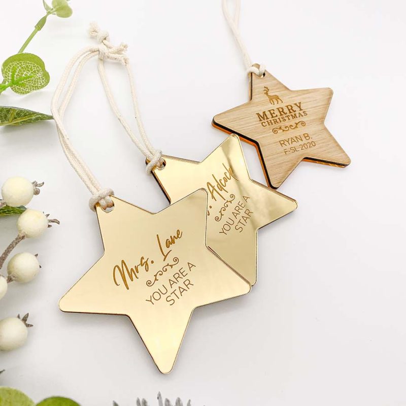 Christmas ornaments double sided engraving