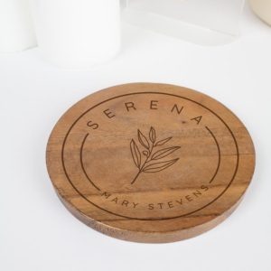 Personalised Coasters Timber Floral