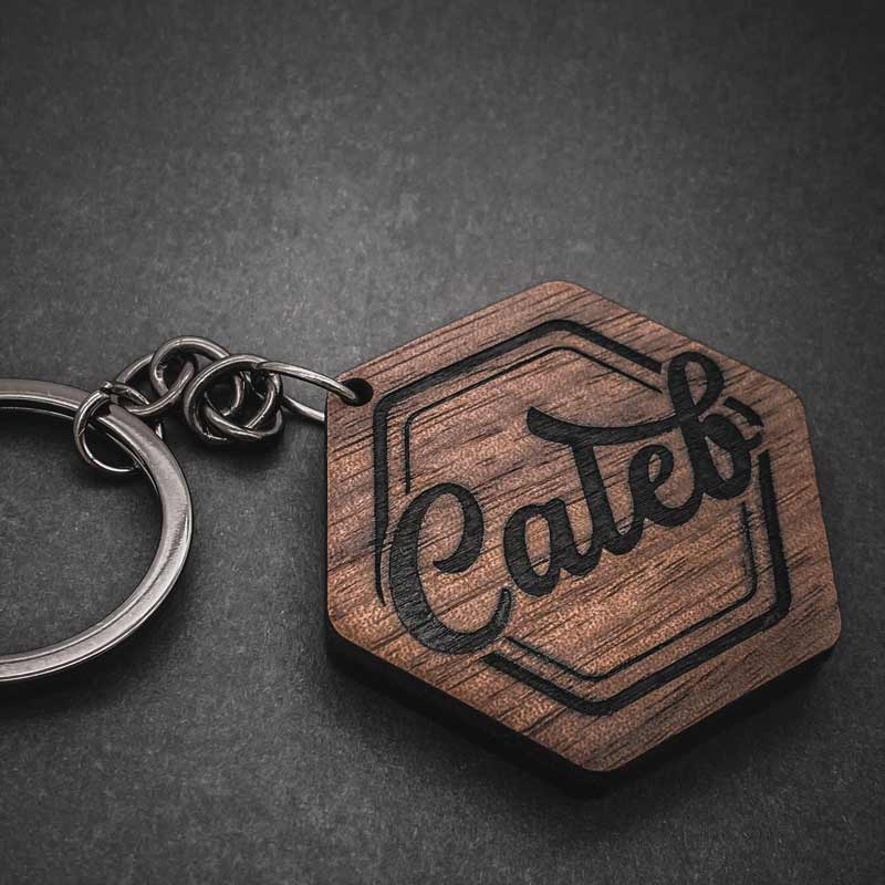 timber custom key ring