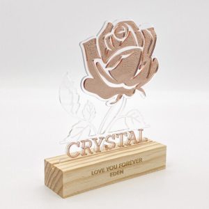 Forever Personalised Acrylic Rose Plaque
