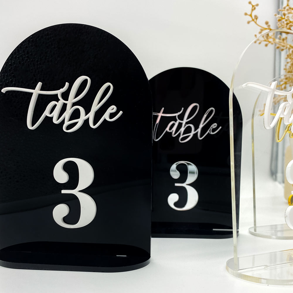 table numbers 3d black