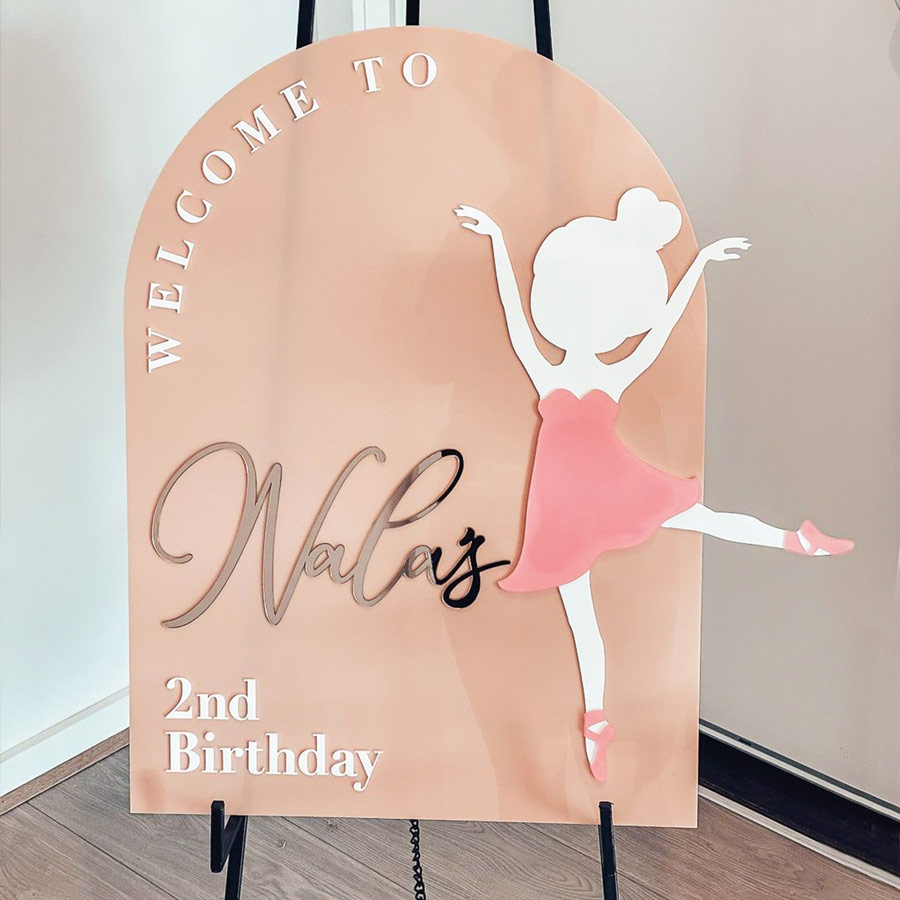 birthday welcome signs ballerina