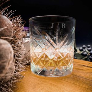 Premium Engraved Monogram Whisky Glass 355ml