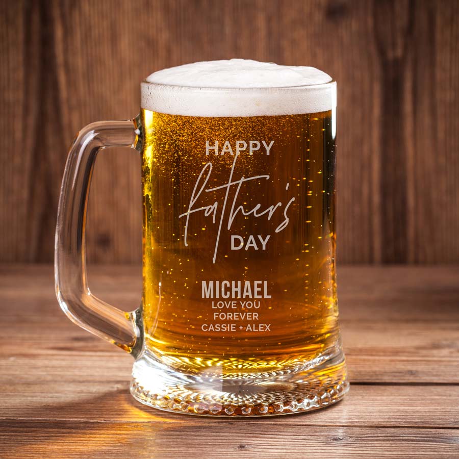 fathers day engraved beer mug