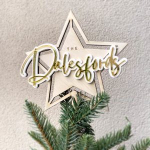 3D Christmas Star Acrylic & Timber Tree Topper