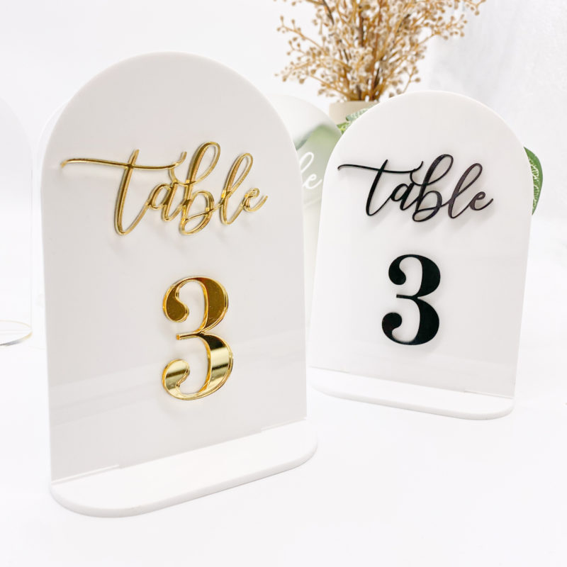 table numbers 3d white