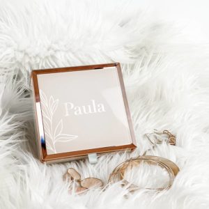 Personalised Small Jewellery Box with Engraved Foliage