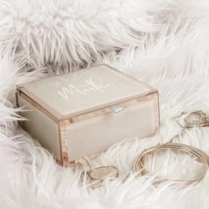 Personalised Small Jewellery Box with Engraved Name-Blush