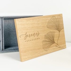 Personalised Jewellery Box XLarge with Name and Foliage