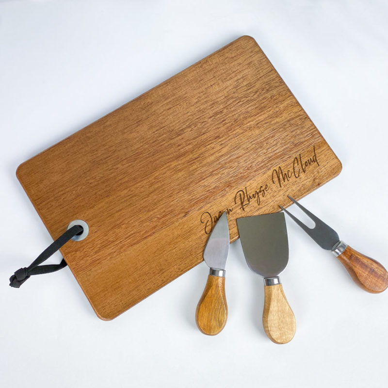 personalised name cheese board set