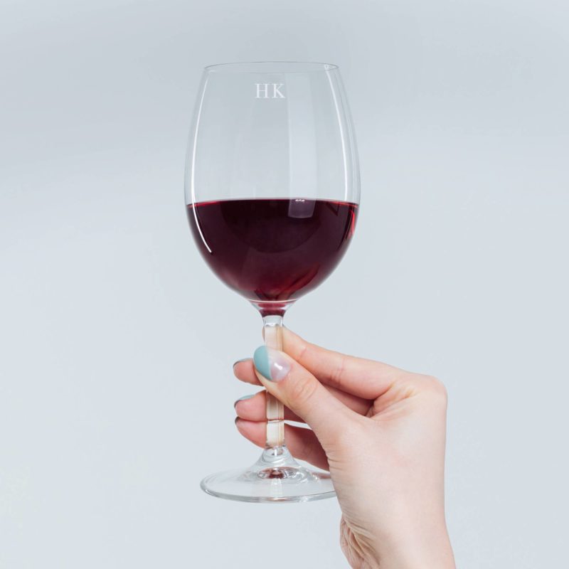 engraved wine glass monogram