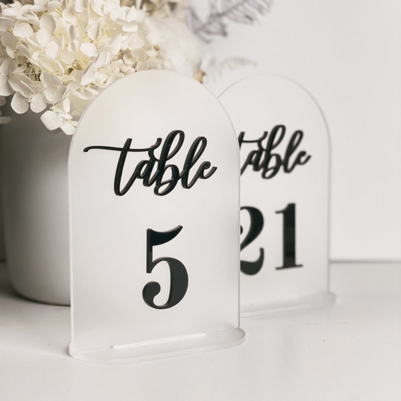 frosted layered table numbers