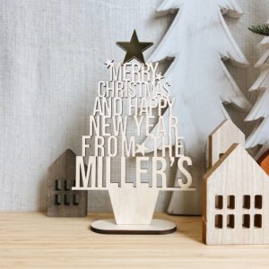 Personalised Family Christmas Tree with Stand