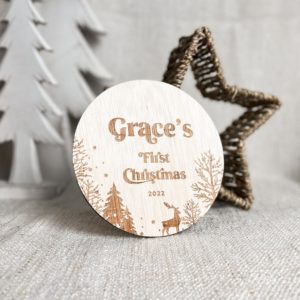 First Christmas Round Plaque