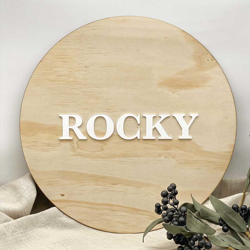 Round Timber Name Plaque
