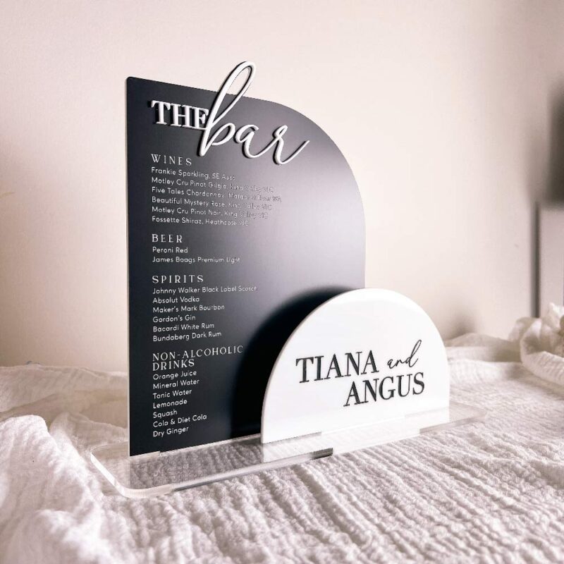 Tiana Personalised Layered Bar Menu Sign