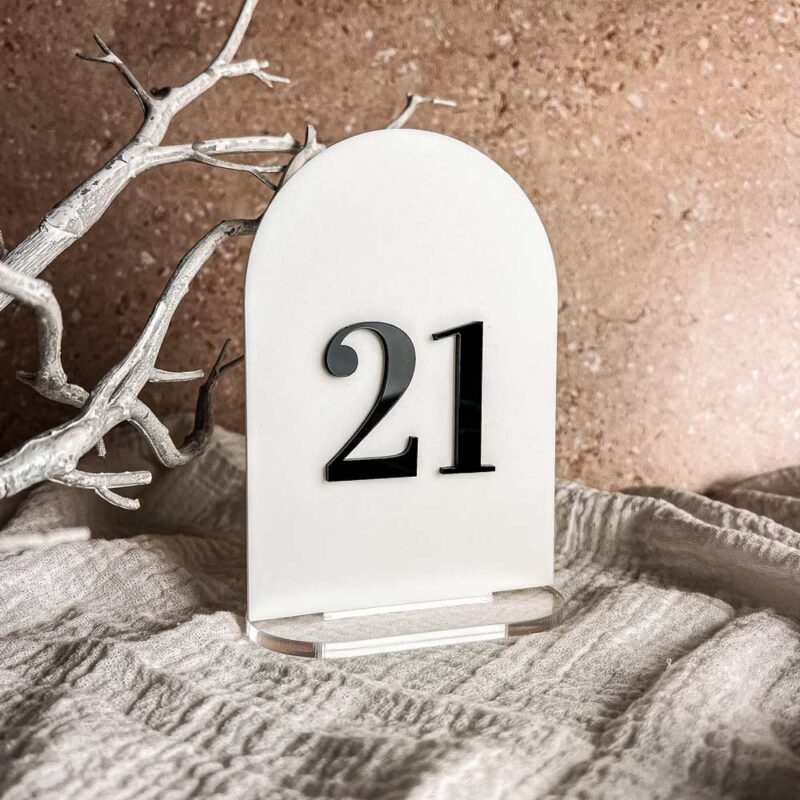 Black White Arch Table Numbers