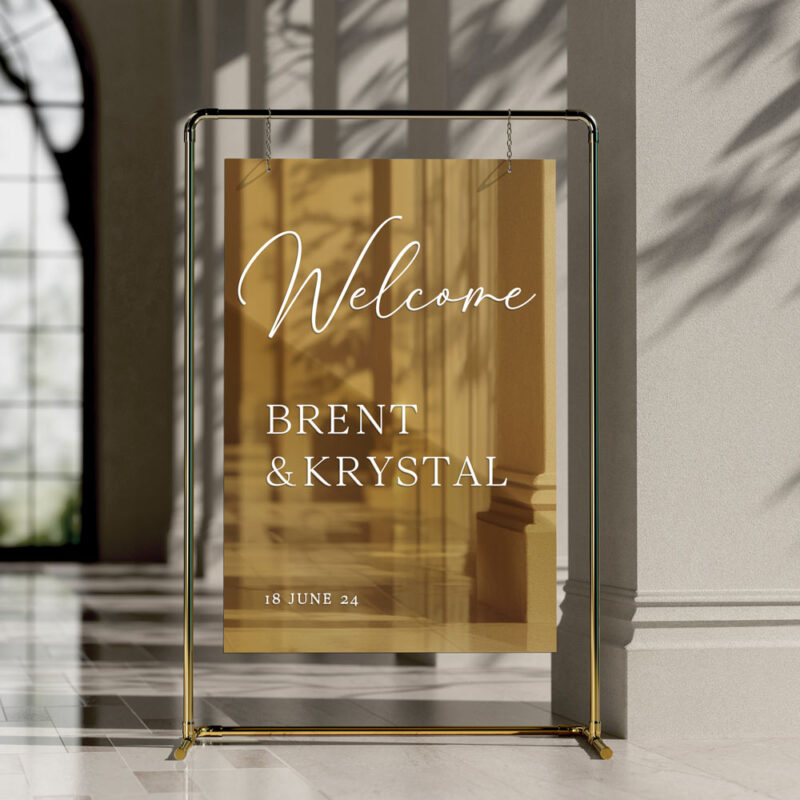 Krystal Mirror Acrylic Wedding Welcome Sign